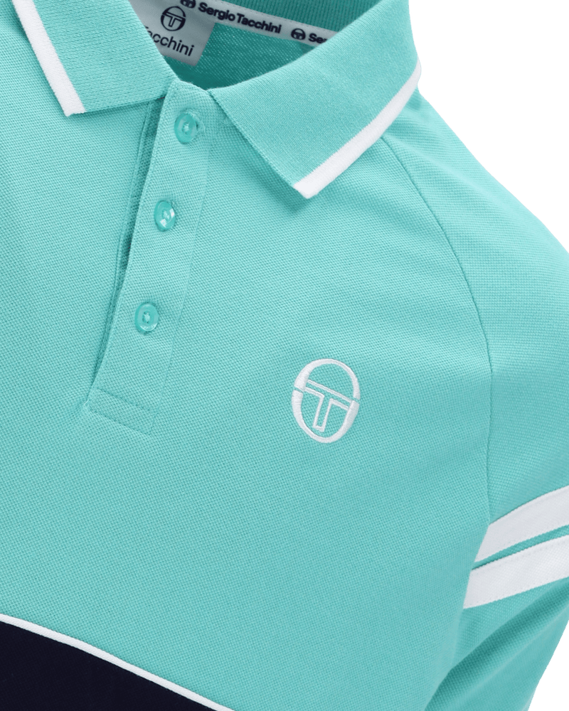Sergio Tacchini Cambio Polo Polo Shirt In Pool Blue/Maritime Blue/White