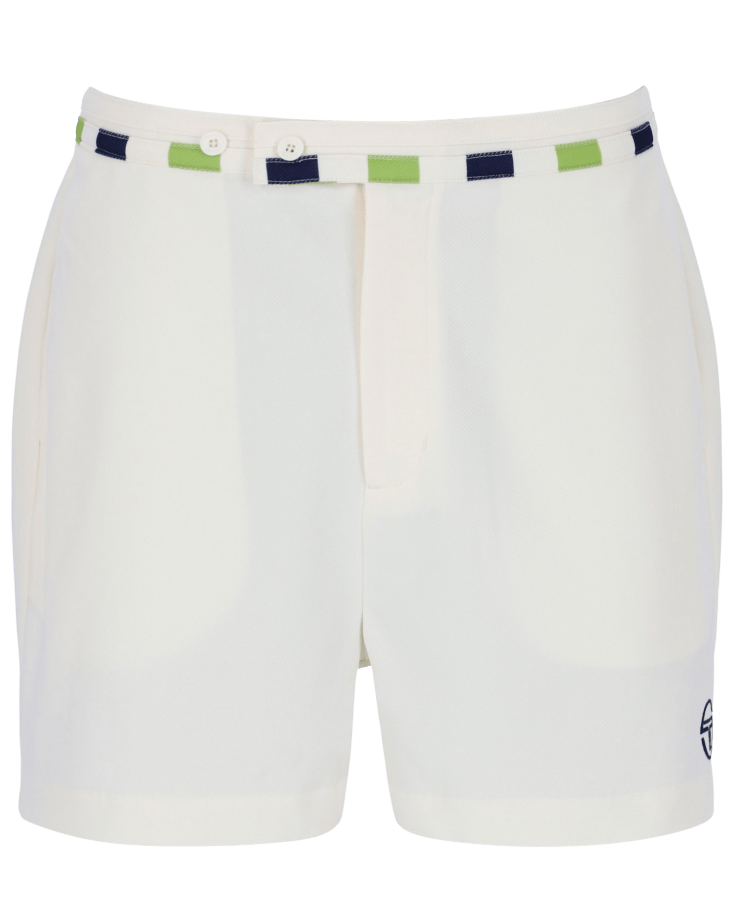 Sergio Tacchini Cielo  Short Tennis Short In Gardenia/Dark Citron/Maritime Blue