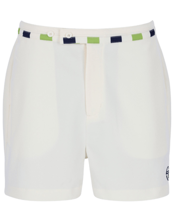 Sergio Tacchini Cielo  Short Tennis Short In Gardenia/Dark Citron/Maritime Blue