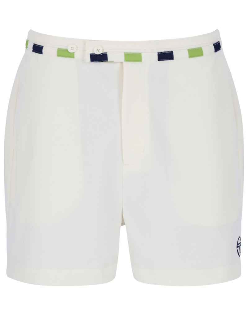 Sergio Tacchini Cielo  Short Tennis Short In Gardenia/Dark Citron/Maritime Blue