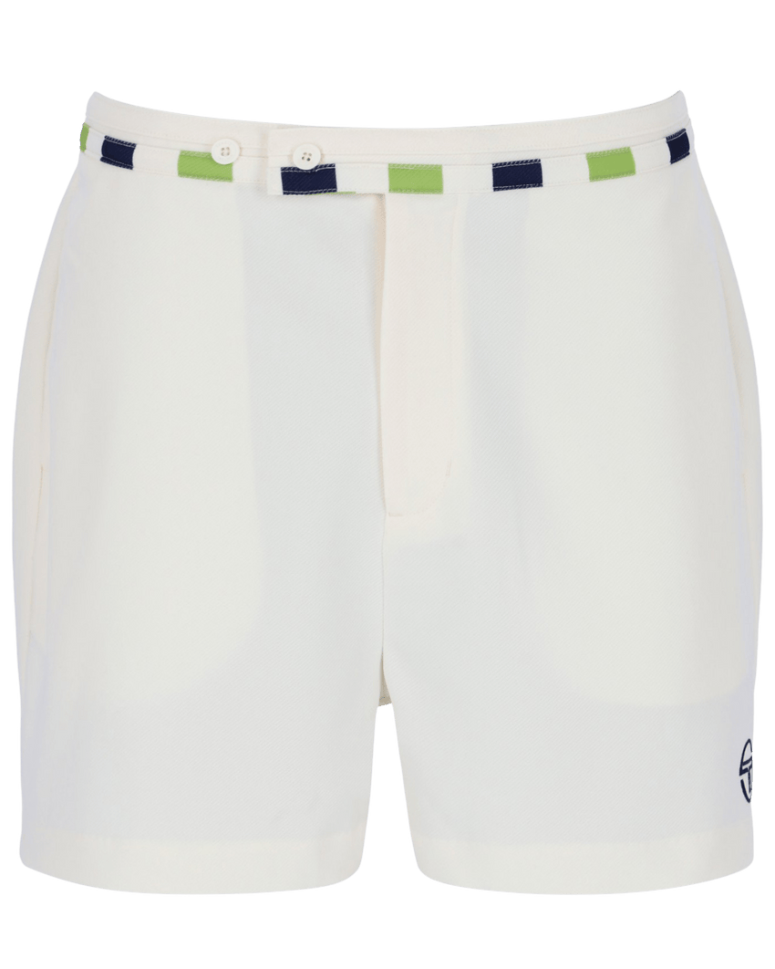 Sergio Tacchini Cielo  Short Tennis Short In Gardenia/Dark Citron/Maritime Blue