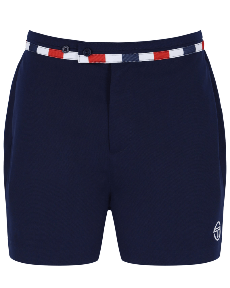 Sergio Tacchini Cielo  Short Tennis Short In Maritime Blue/Adrenaline Rush/White