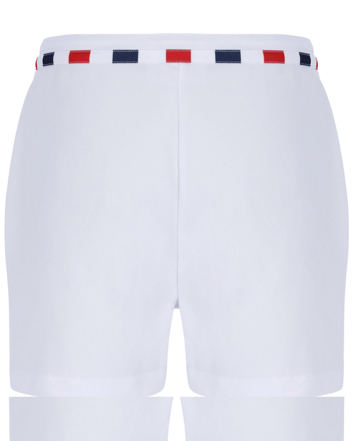 Sergio Tacchini Cielo  Short Tennis Short In White/Maritime Blue/Adrenaline Rush