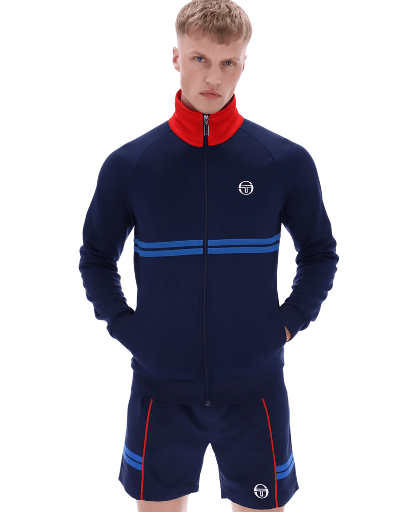 Sergio Tacchini Dallas Track Top In Maritime Blue/Adrenaline Rush/Nautical Blue