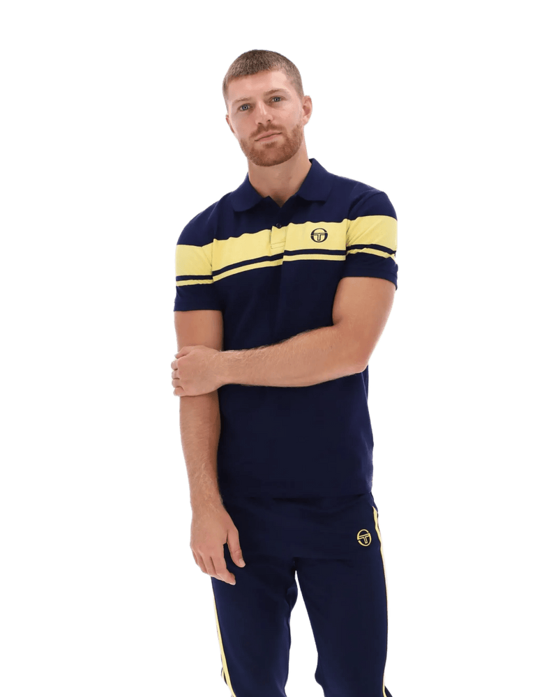 Sergio Tacchini Damarindo TP Track Pant in Maritime Blue / Lemon Drop