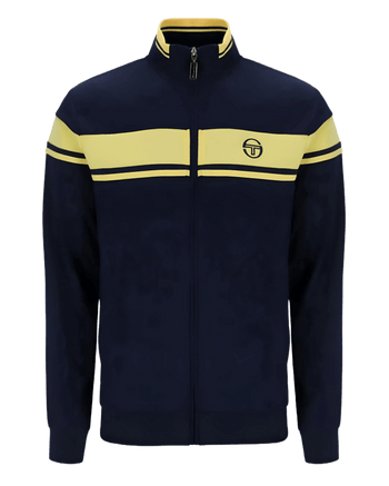 Sergio Tacchini Damarindo TT Track Top in Maritime Blue / Lemon Drop