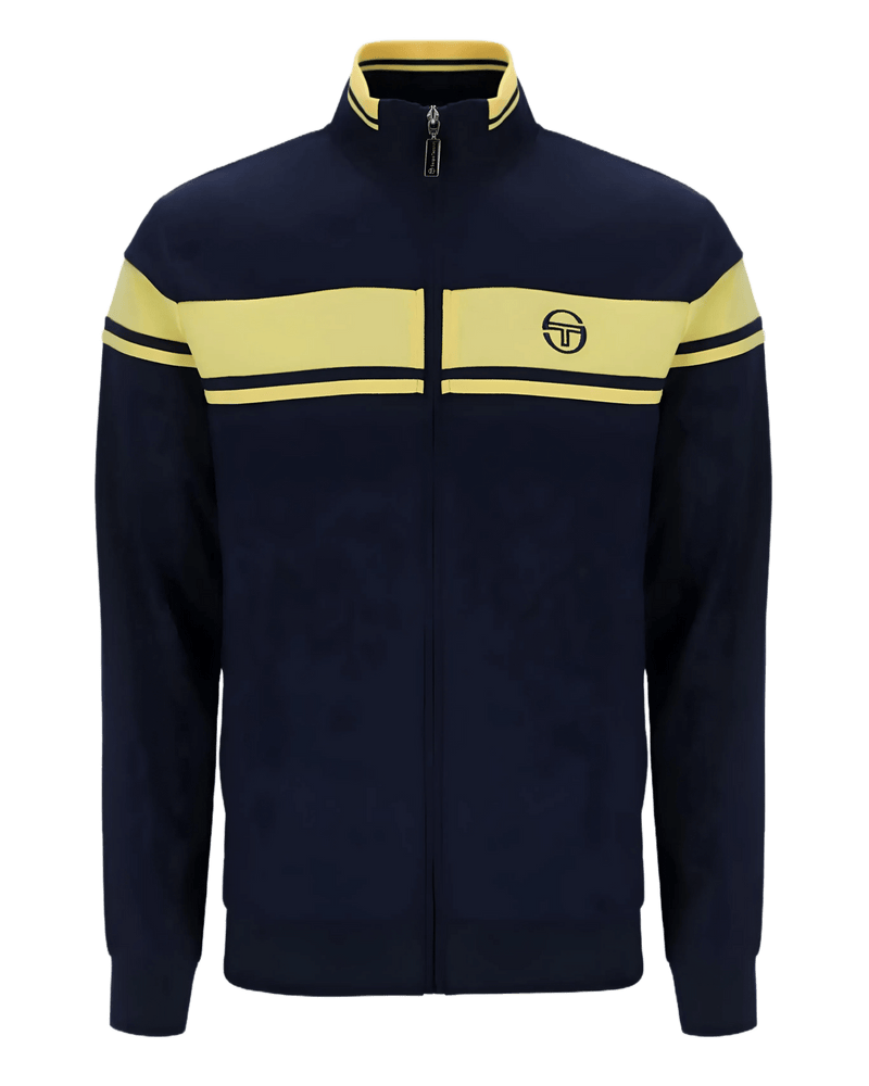 Sergio Tacchini Damarindo TT Track Top in Maritime Blue / Lemon Drop