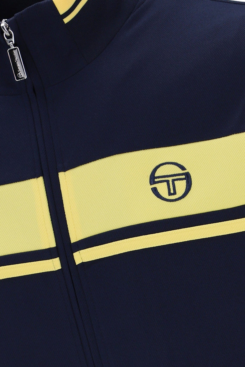 Sergio Tacchini Damarindo TT Track Top in Maritime Blue / Lemon Drop