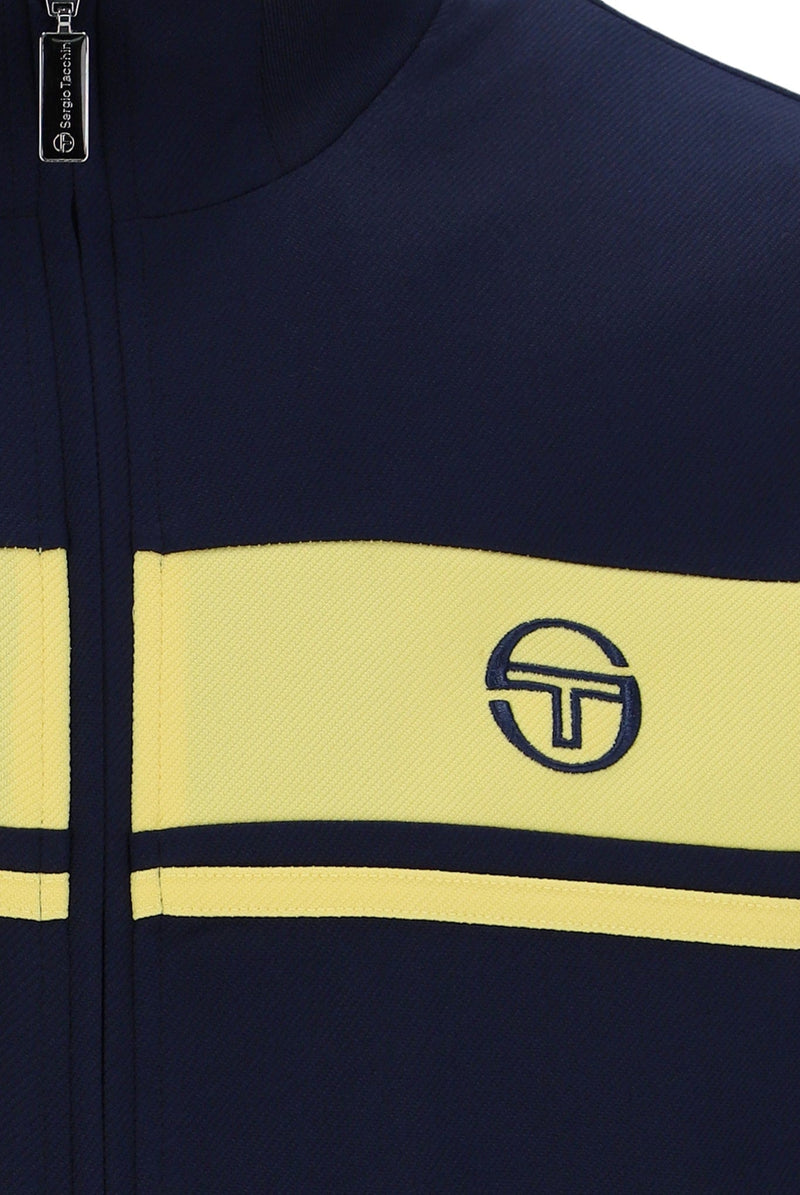 Sergio Tacchini Damarindo TT Track Top in Maritime Blue / Lemon Drop