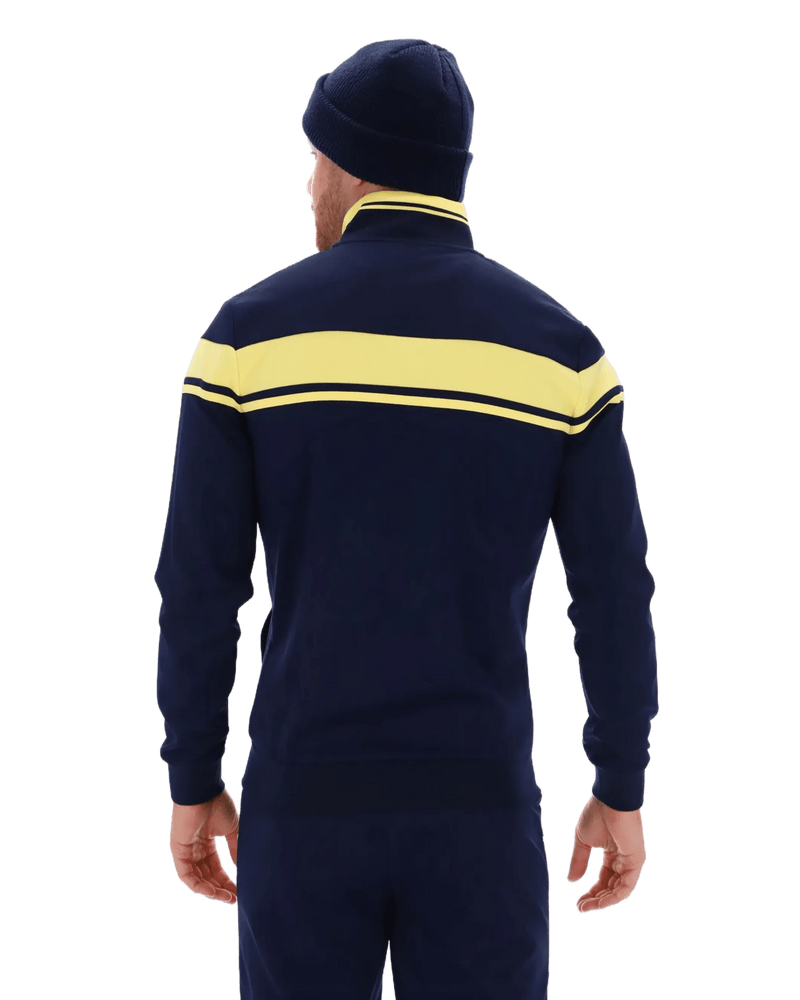 Sergio Tacchini Damarindo TT Track Top in Maritime Blue / Lemon Drop