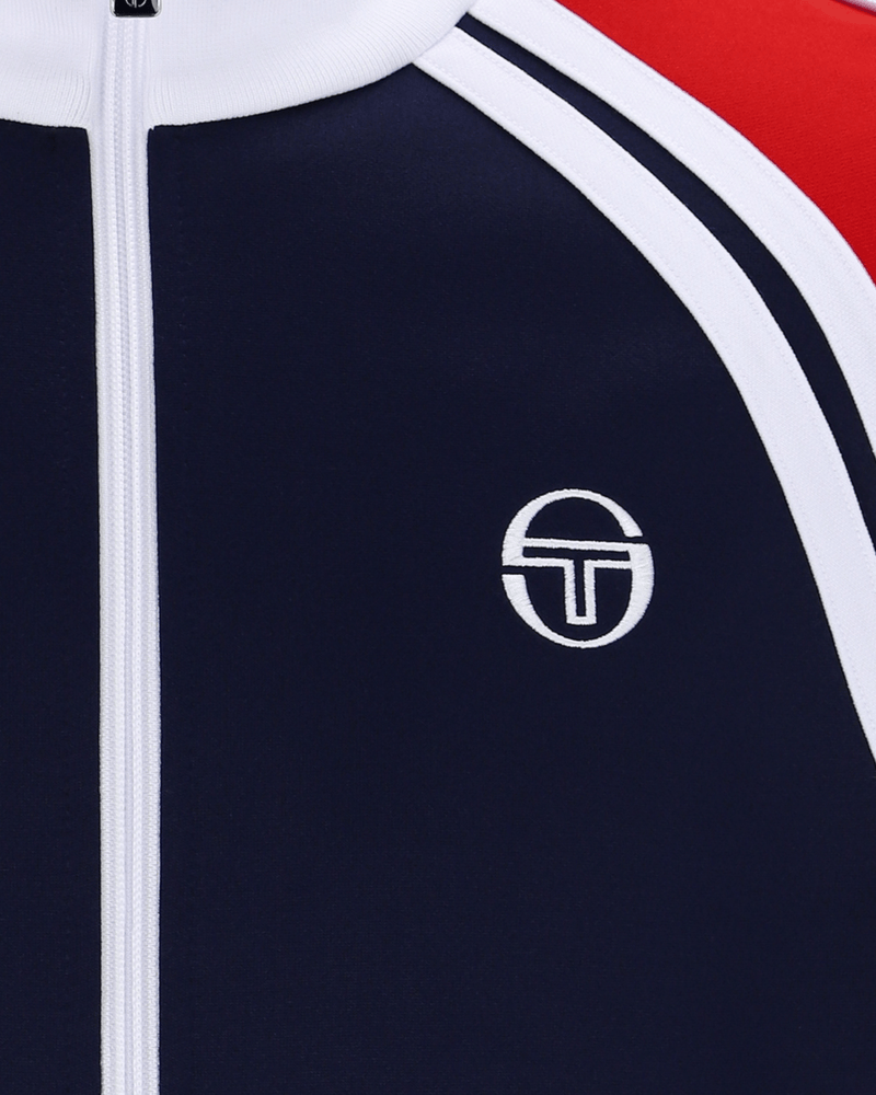 Sergio Tacchini Ghibli Tracktop Tracktop In Maritime Blue/Adrenaline Rush/White