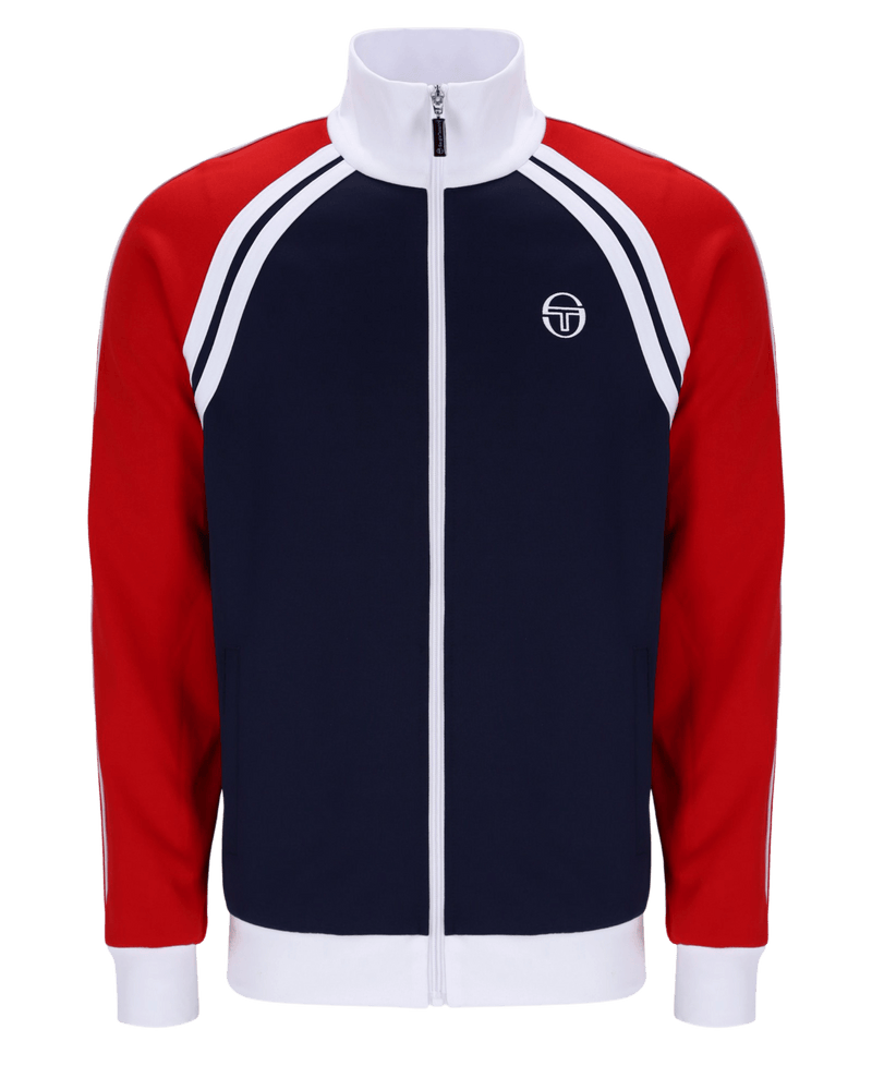 Sergio Tacchini Ghibli Tracktop Tracktop In Maritime Blue/Adrenaline Rush/White