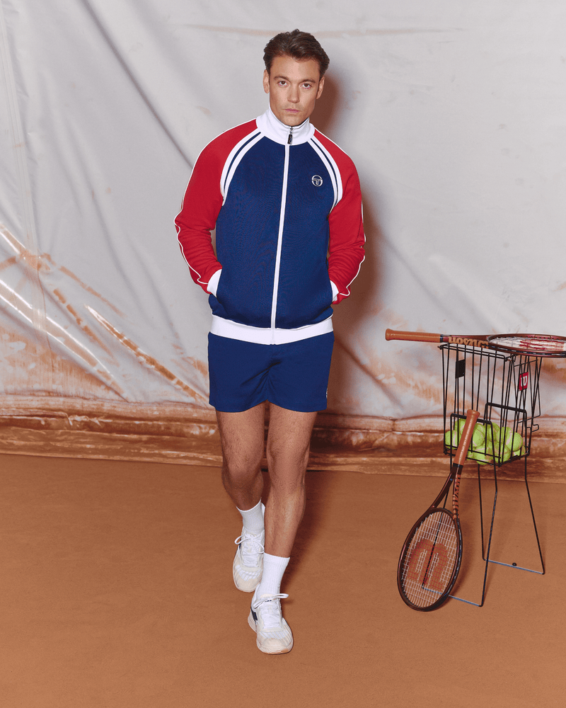 Sergio Tacchini Ghibli Tracktop Tracktop In Maritime Blue/Adrenaline Rush/White