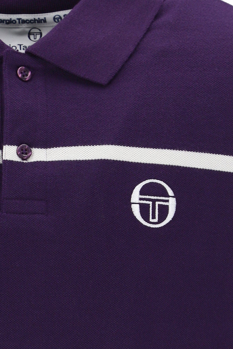 Sergio Tacchini Heath Polo Shirt in Blackberry Cordial/Gardenia