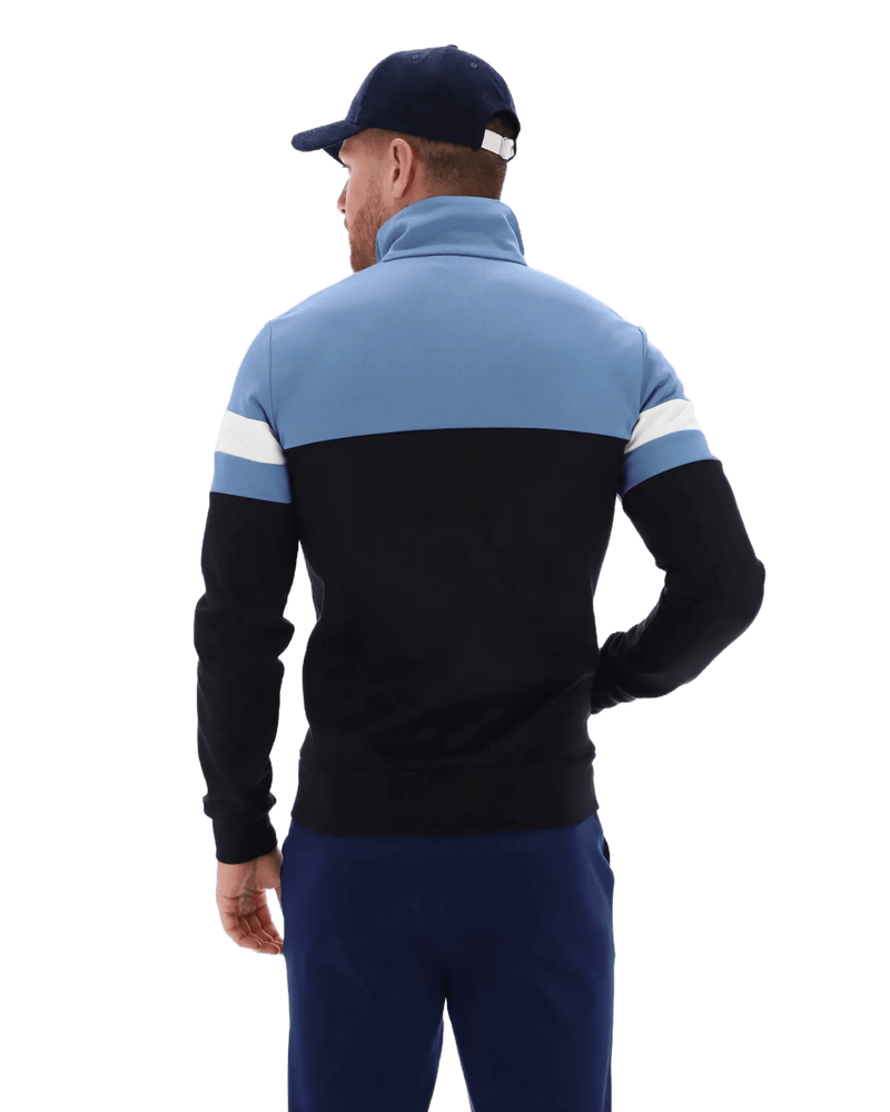 Sergio Tacchini Jonnie TT Track Top in Black/Coronet Blue/Gardenia