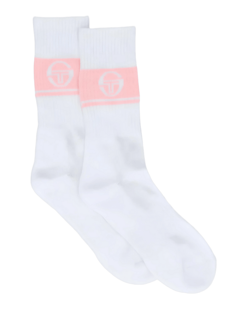 Sergio Tacchini Koos Performance Socks In White/Seashell Pink