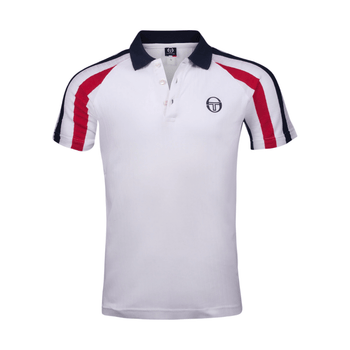 Sergio Tacchini McEnroe Blow Polo in White, Blue & Red