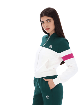 Sergio Tacchini Miss Tomme TJ Track Jacket in Rainforest/Gardenia