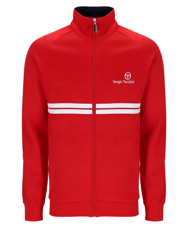 Sergio Tacchini New Dallas Track Top in Adrenaline Rush/White/Maritime Blue