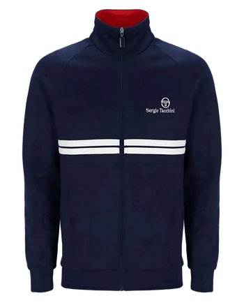 Sergio Tacchini New Dallas Track Top in Maritime Blue /Adrenaline Rush/White