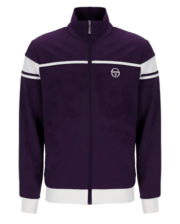 Sergio Tacchini New Damarindo TT Track Top in Blackberry Cordial/Gardenia