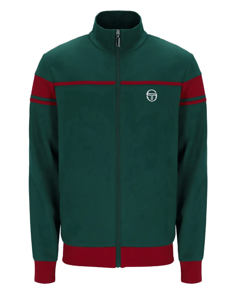 Sergio Tacchini New Damarindo TT Track Top in Rainforest/Sundried Tomato