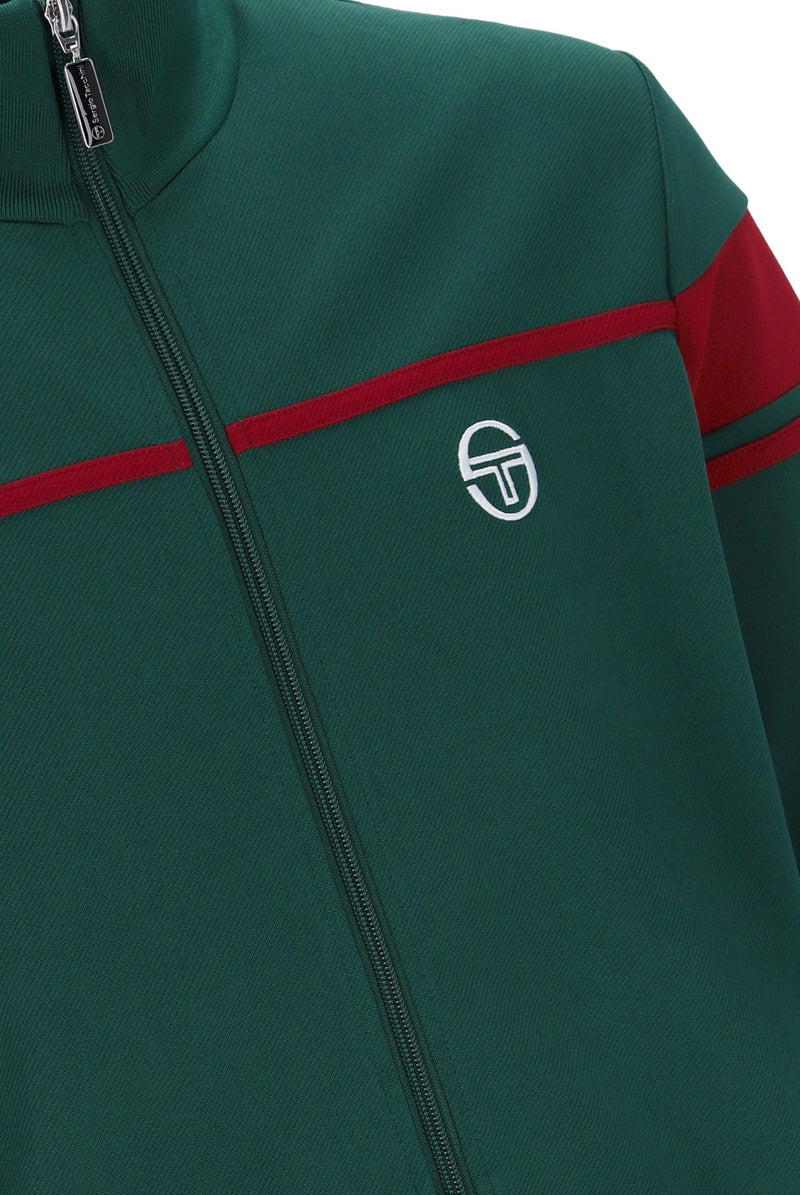 Sergio Tacchini New Damarindo TT Track Top in Rainforest/Sundried Tomato