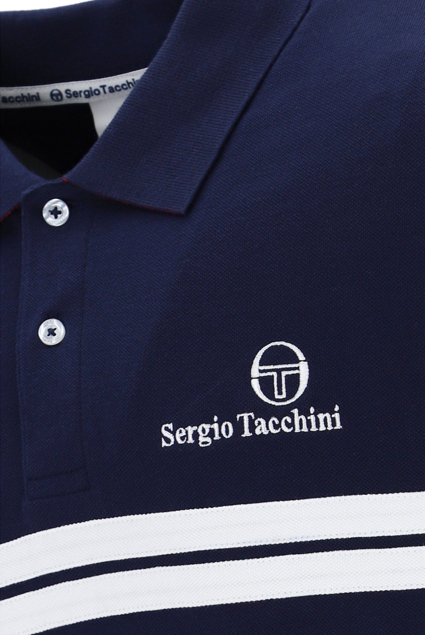 Sergio Tacchini New Supermac P Polo Shirt in Maritime Blue /White
