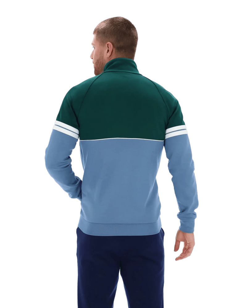 Sergio Tacchini Orion TJ Track Jacket in Rainforest Coronet Blue / Gardenia
