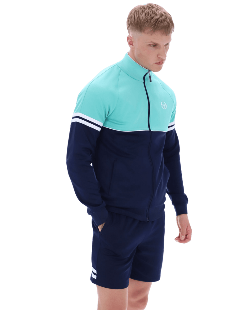 Sergio Tacchini Orion Track Jacket In Pool Blue/Maritime Blue/White