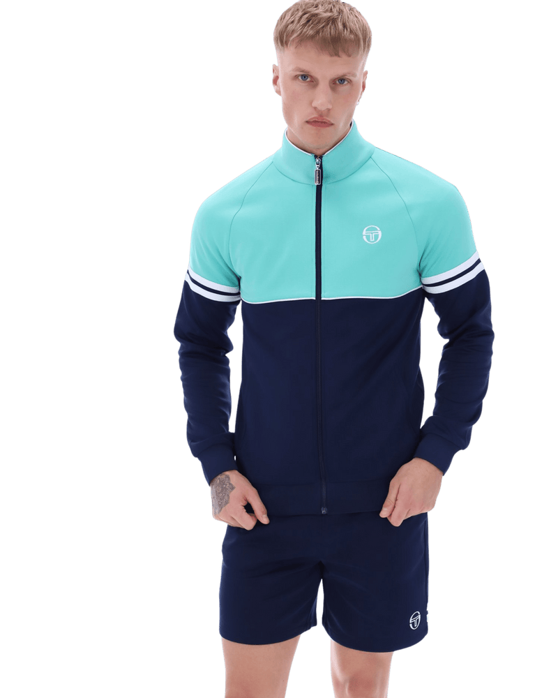 Sergio Tacchini Orion Track Jacket In Pool Blue/Maritime Blue/White