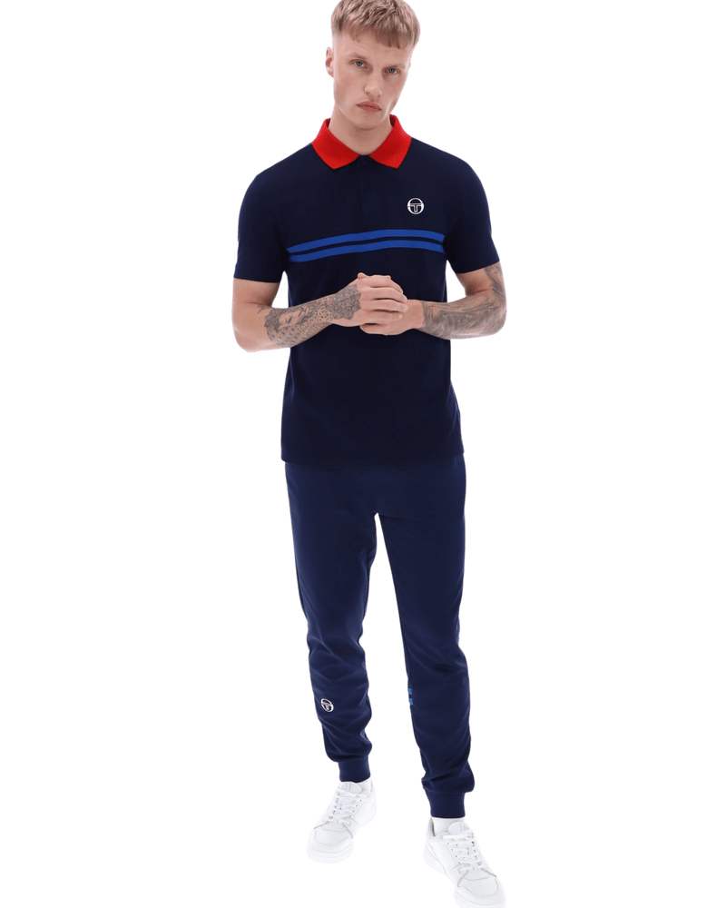 Sergio Tacchini Supermac Polo Polo Shirt In Maritime Blue/Adrenaline Rush/Nautical Blue