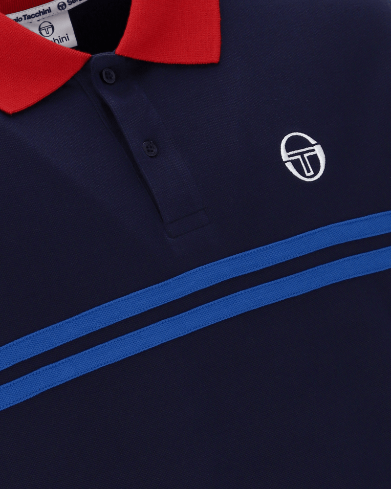 Sergio Tacchini Supermac Polo Polo Shirt In Maritime Blue/Adrenaline Rush/Nautical Blue