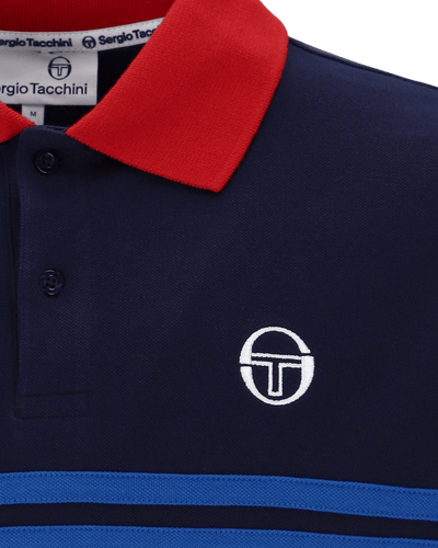 Sergio Tacchini Supermac Polo Polo Shirt In Maritime Blue/Adrenaline Rush/Nautical Blue