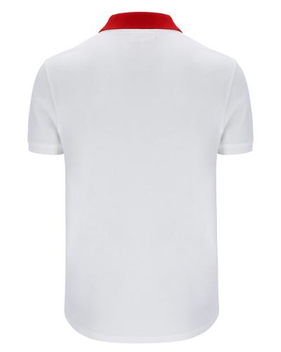 Sergio Tacchini Supermac Polo Polo Shirt In White/Adrenaline Rush