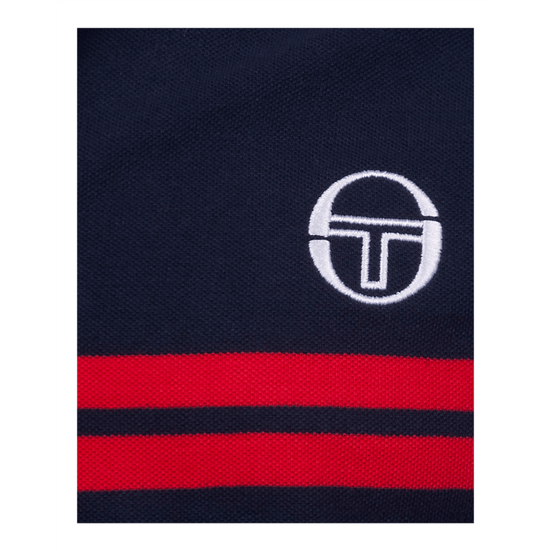 Sergio Tacchini SuperMac Polo Shirt in Blue, Red & White