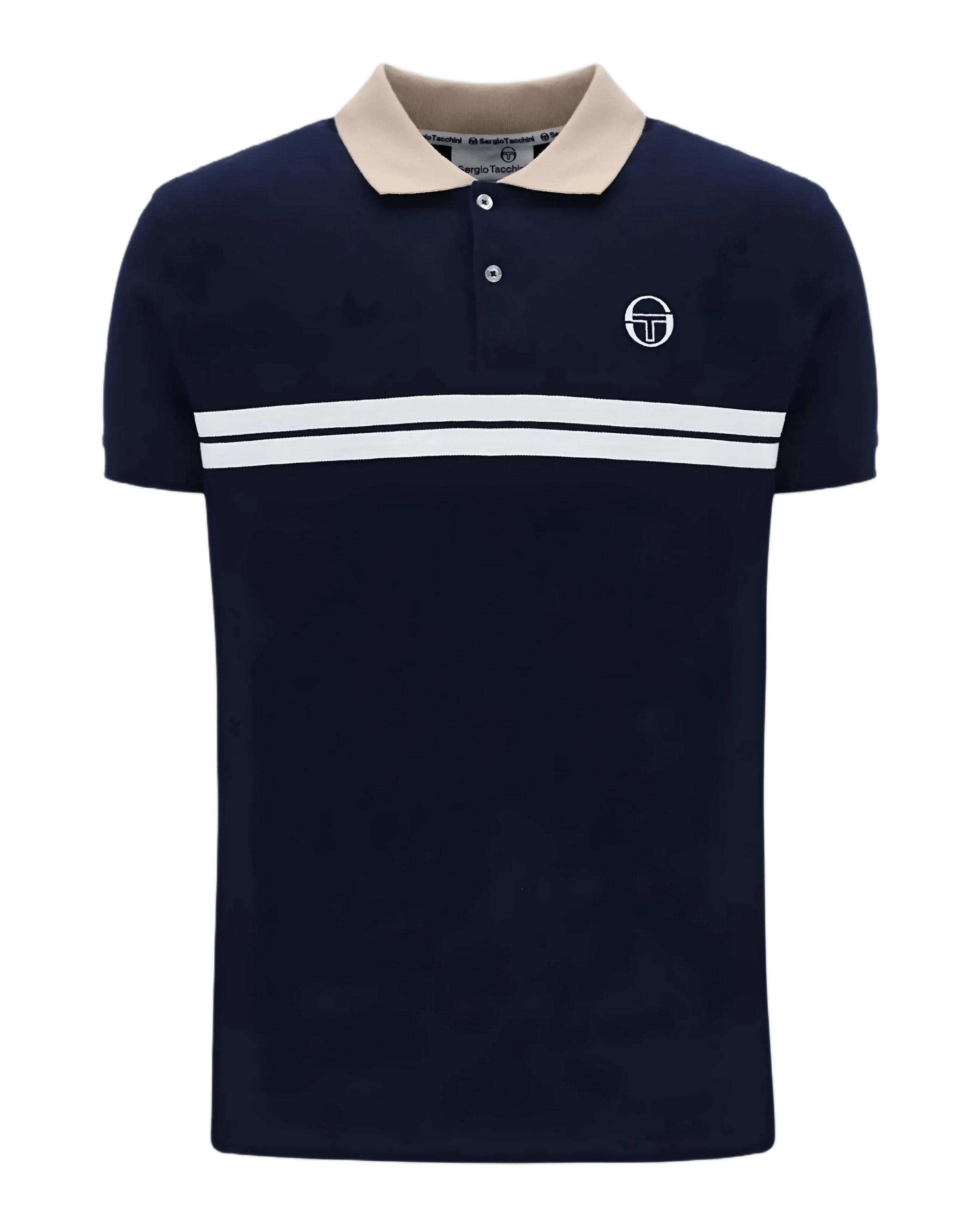 Sergio Tacchini Supermac Polo Shirt In Martime Blue/Humus — Golden Age ...
