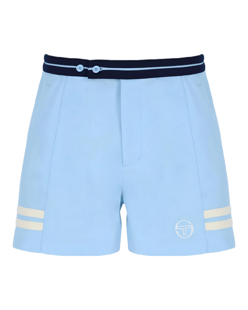 Sergio Tacchini Supermac Shorts In Clear Sky/Pearled Ivory