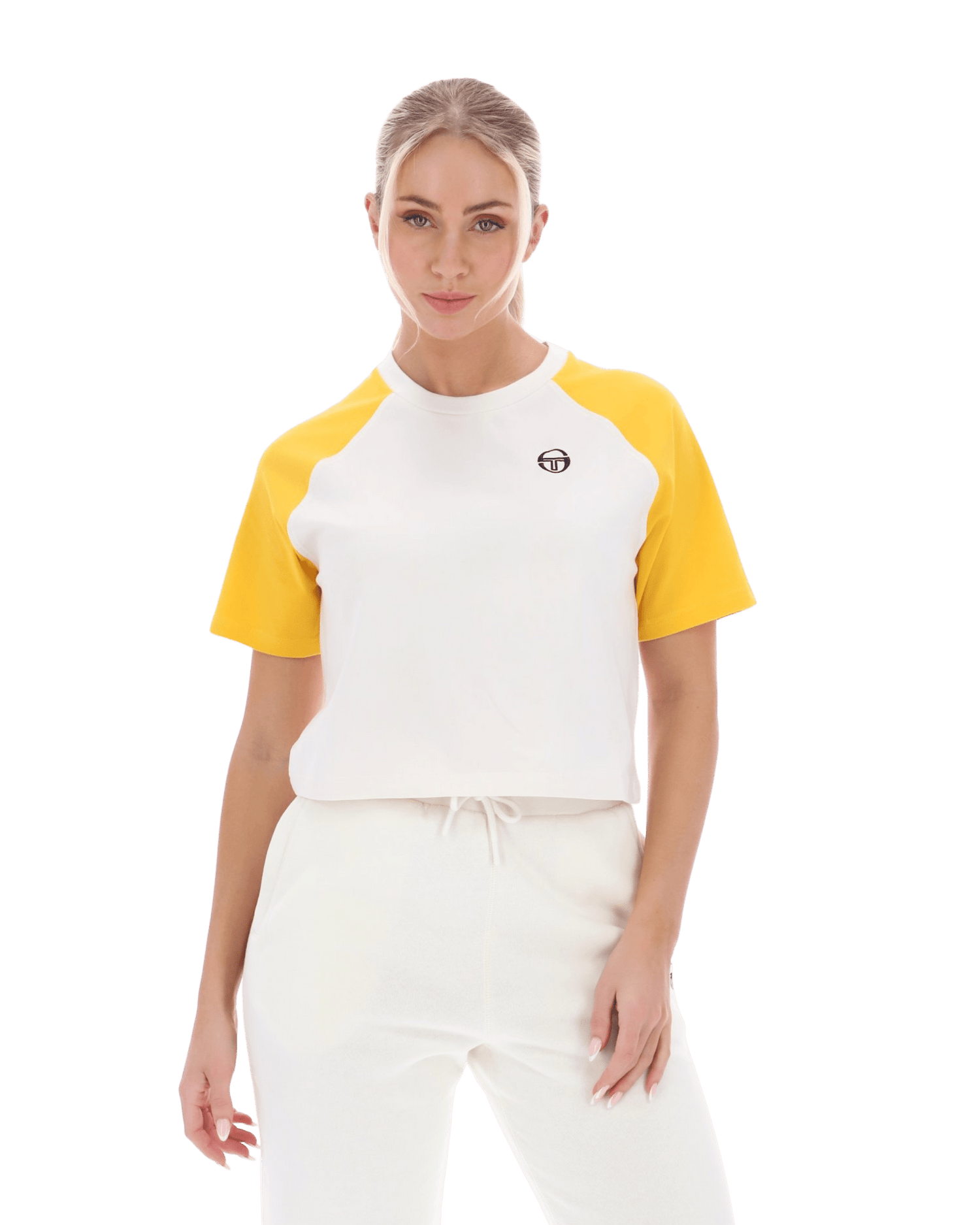 Sergio Tacchini Wilhemina Tee Cropped T Shirt In Gardenia
