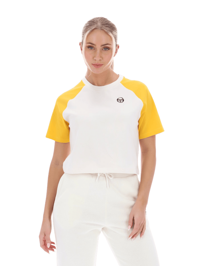 Sergio Tacchini Wilhemina Tee Cropped T Shirt In Gardenia