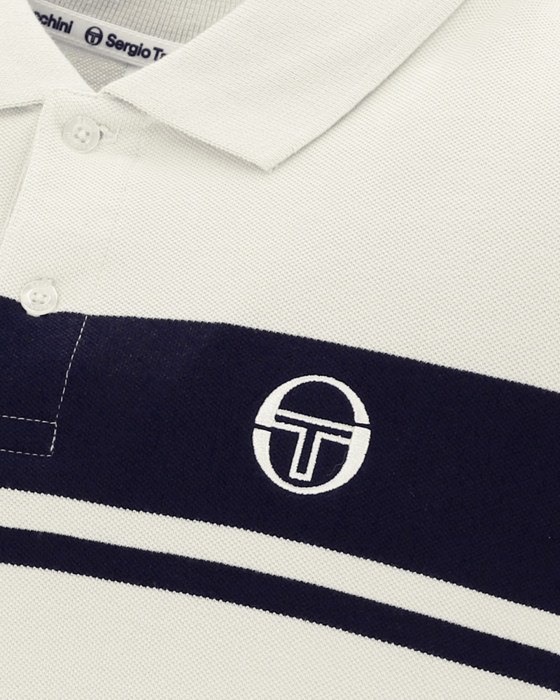 Sergio Tacchini Young Line Polo Polo Shirt In Gardenia/Maritime Blue