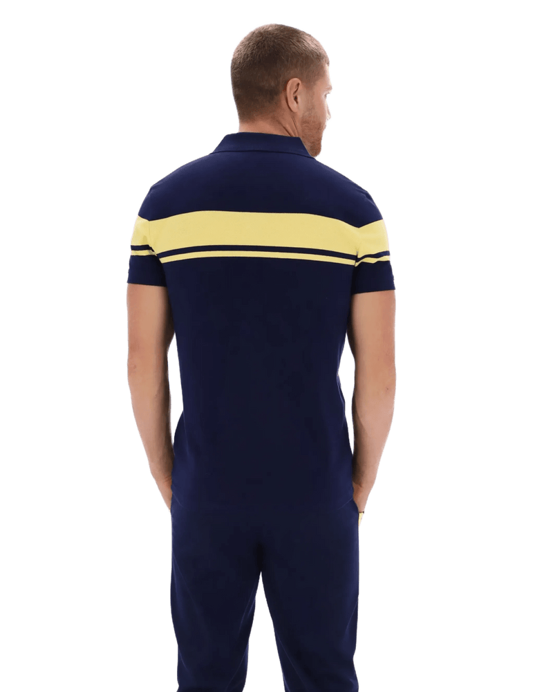Sergio Tacchini Young Line Polo Shirt in Maritime Blue / Lemon Drop