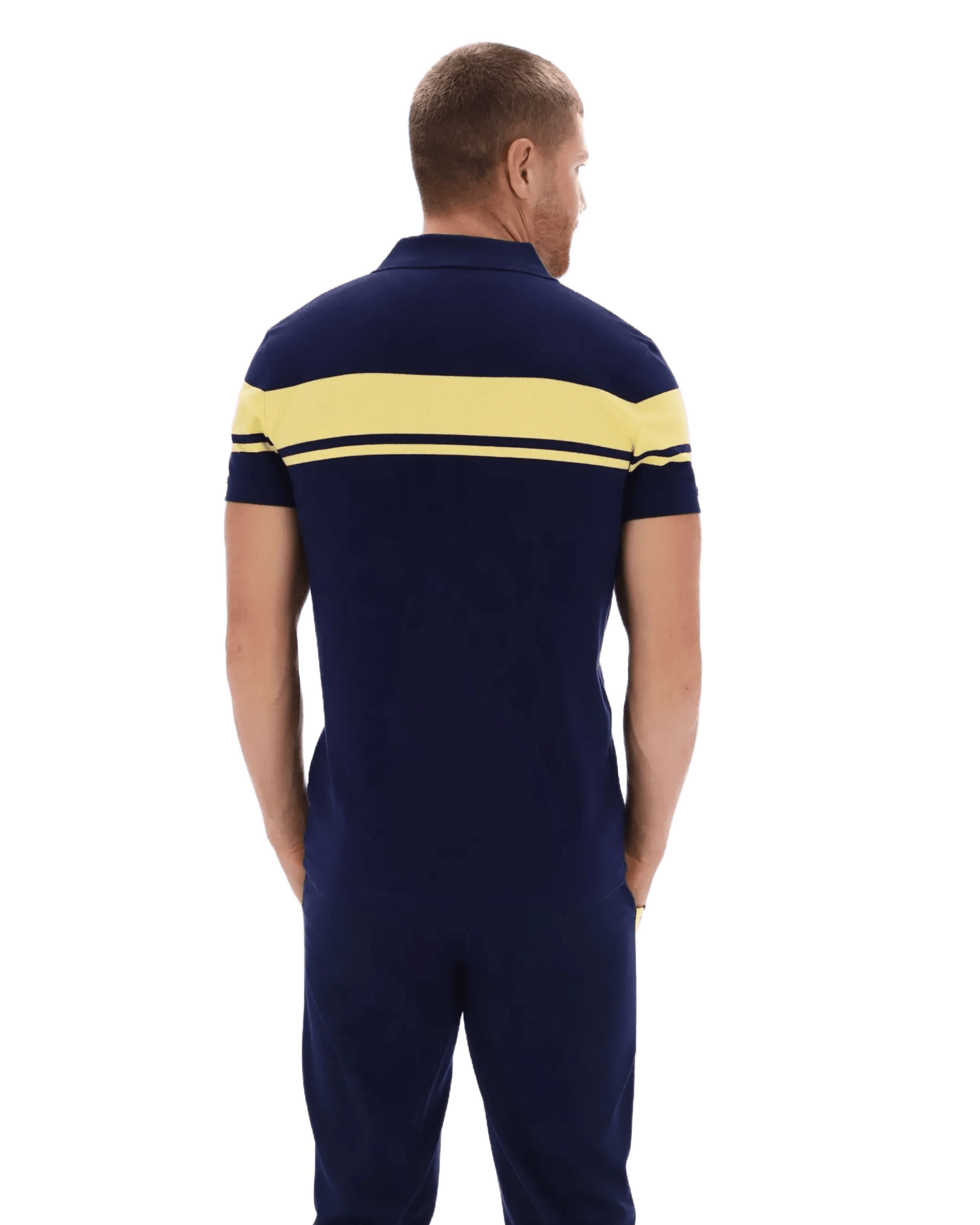 Sergio Tacchini Young Line Polo Shirt in Maritime Blue / Lemon Drop