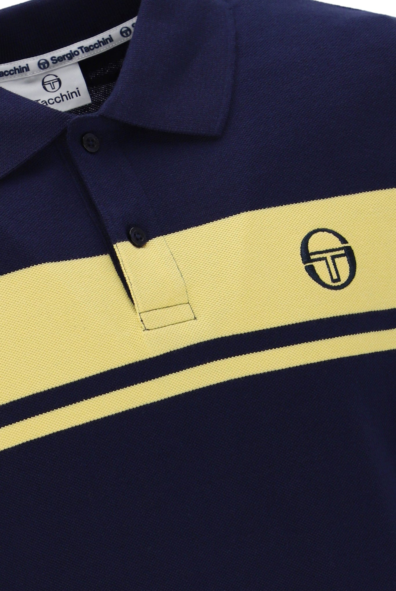 Sergio Tacchini Young Line Polo Shirt in Maritime Blue / Lemon Drop
