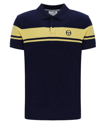 Sergio Tacchini Young Line Polo Shirt in Maritime Blue / Lemon Drop