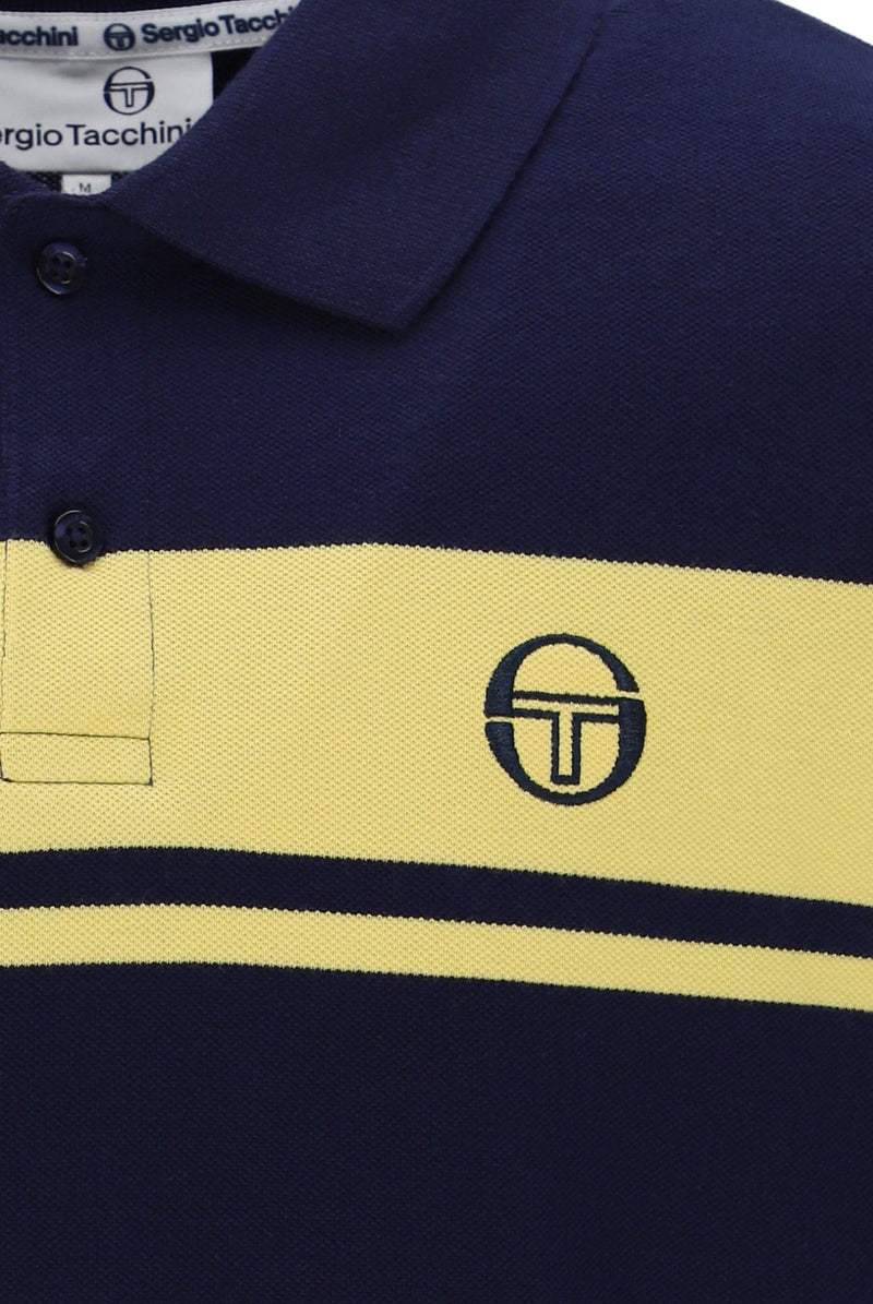 Sergio Tacchini Young Line Polo Shirt in Maritime Blue / Lemon Drop