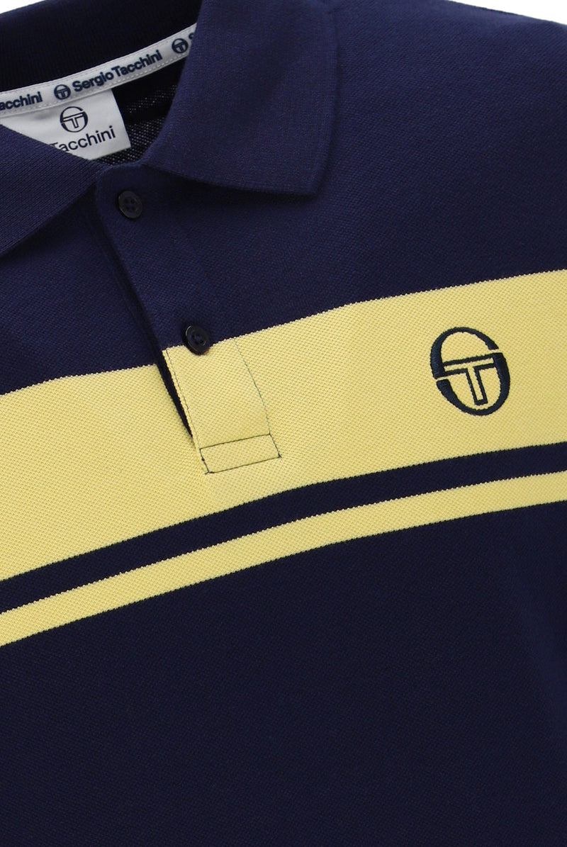 Sergio Tacchini Young Line Polo Shirt in Maritime Blue / Lemon Drop