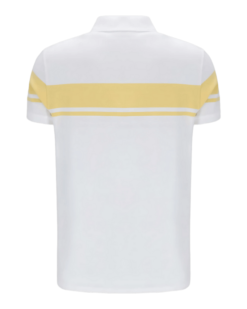 Sergio Tacchini Young Line Polo Shirt In White/Golden Haze