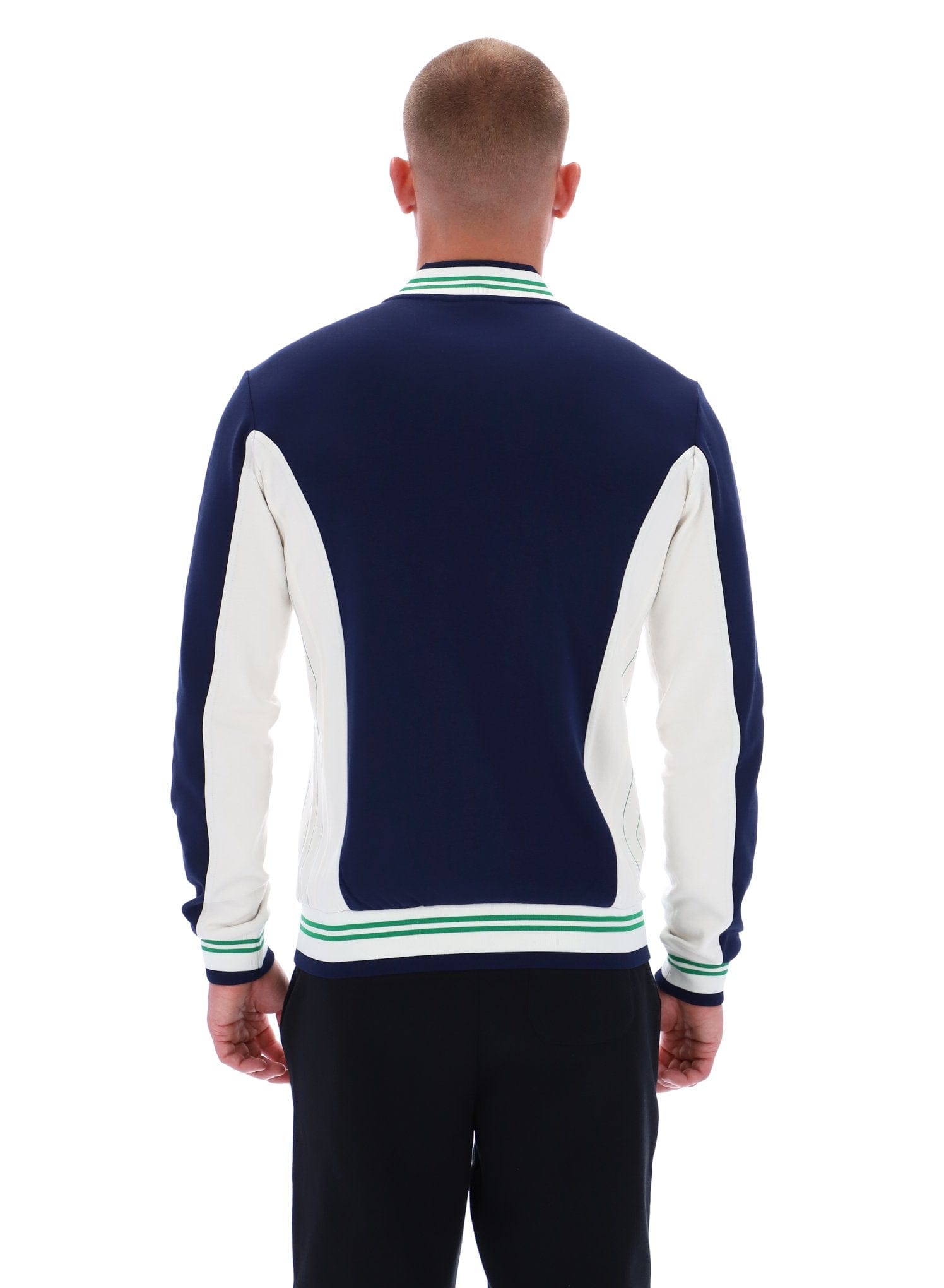 Settanta Baseball Track Jacket in Fila Navy/Gardenia/Green
