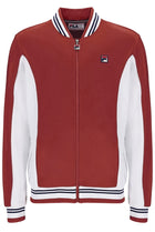 Settanta Baseball Track Jacket in Garnet/Gardenia/Fila Navy